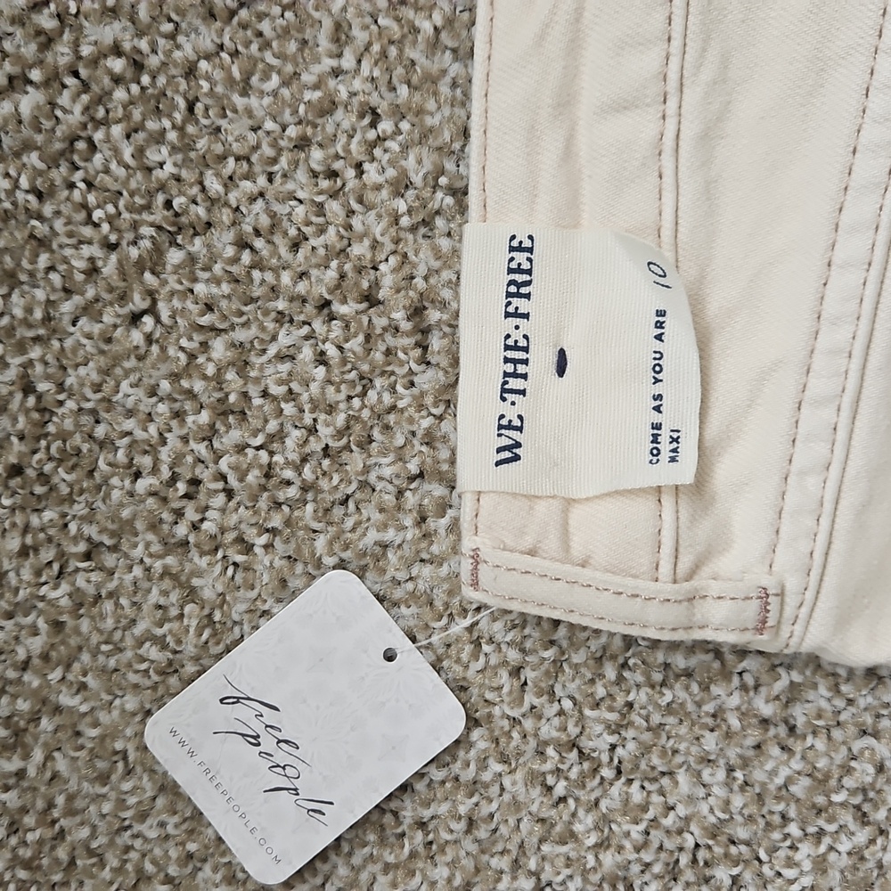 NWT Wisp Ivory Sz 10Free People We The Free Come As You Are Denim Maxi Skirt - Picture 9 of 10